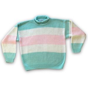 Y2K Toi ColorBlock Pink and Blue Sweater